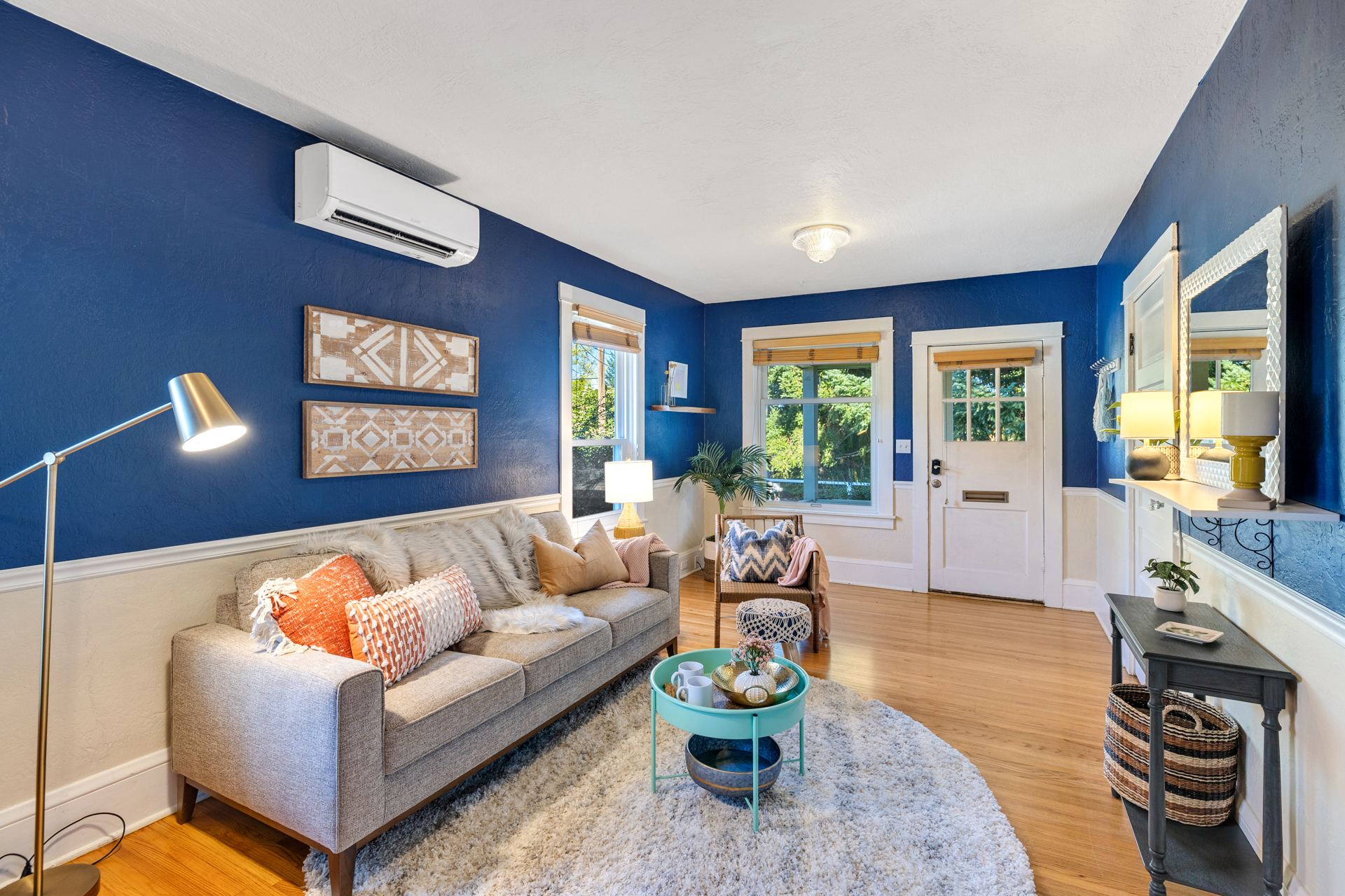 Living room staged by Dill Ward Group