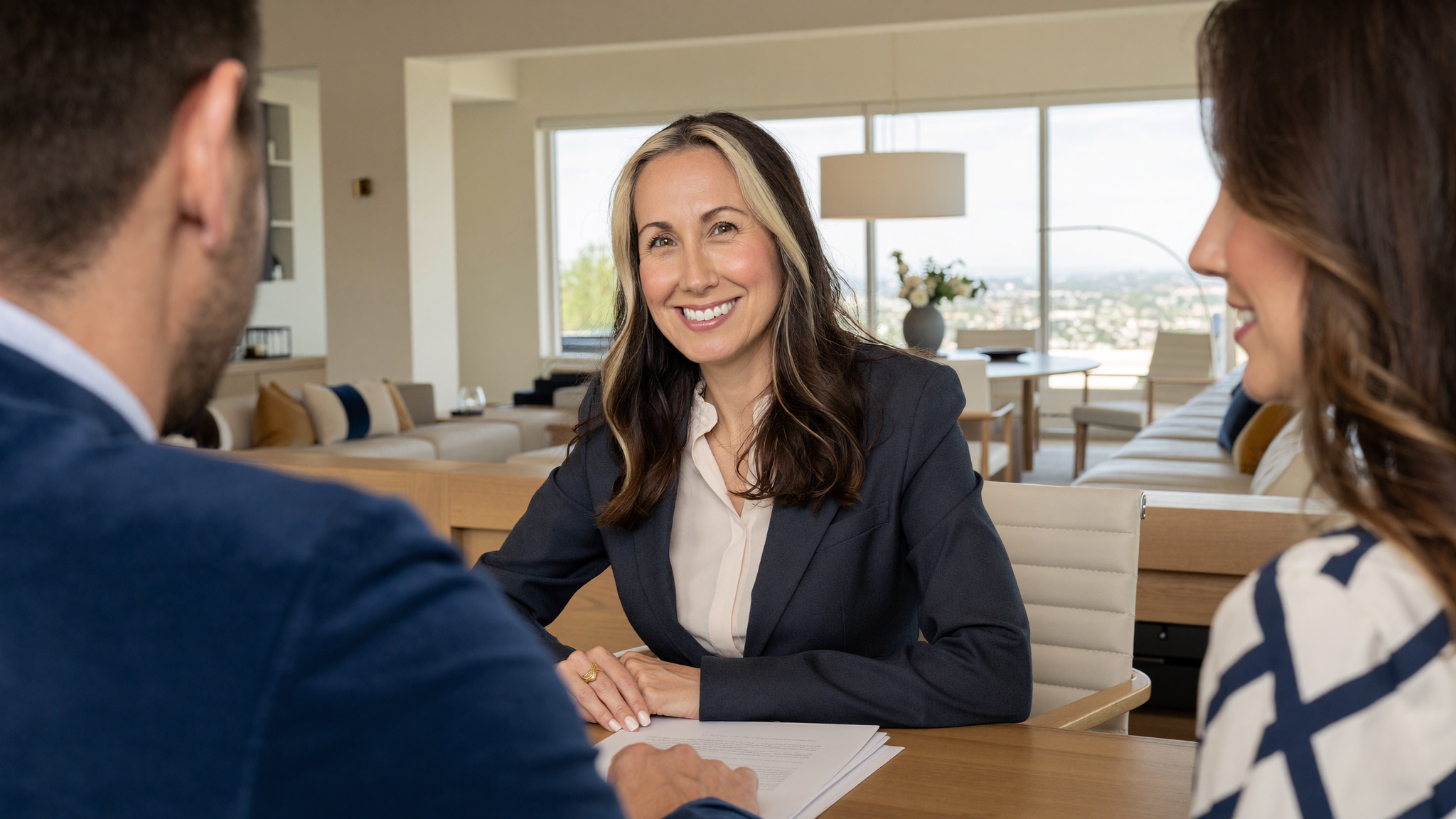 Dill Ward meeting with clients to talk through their move