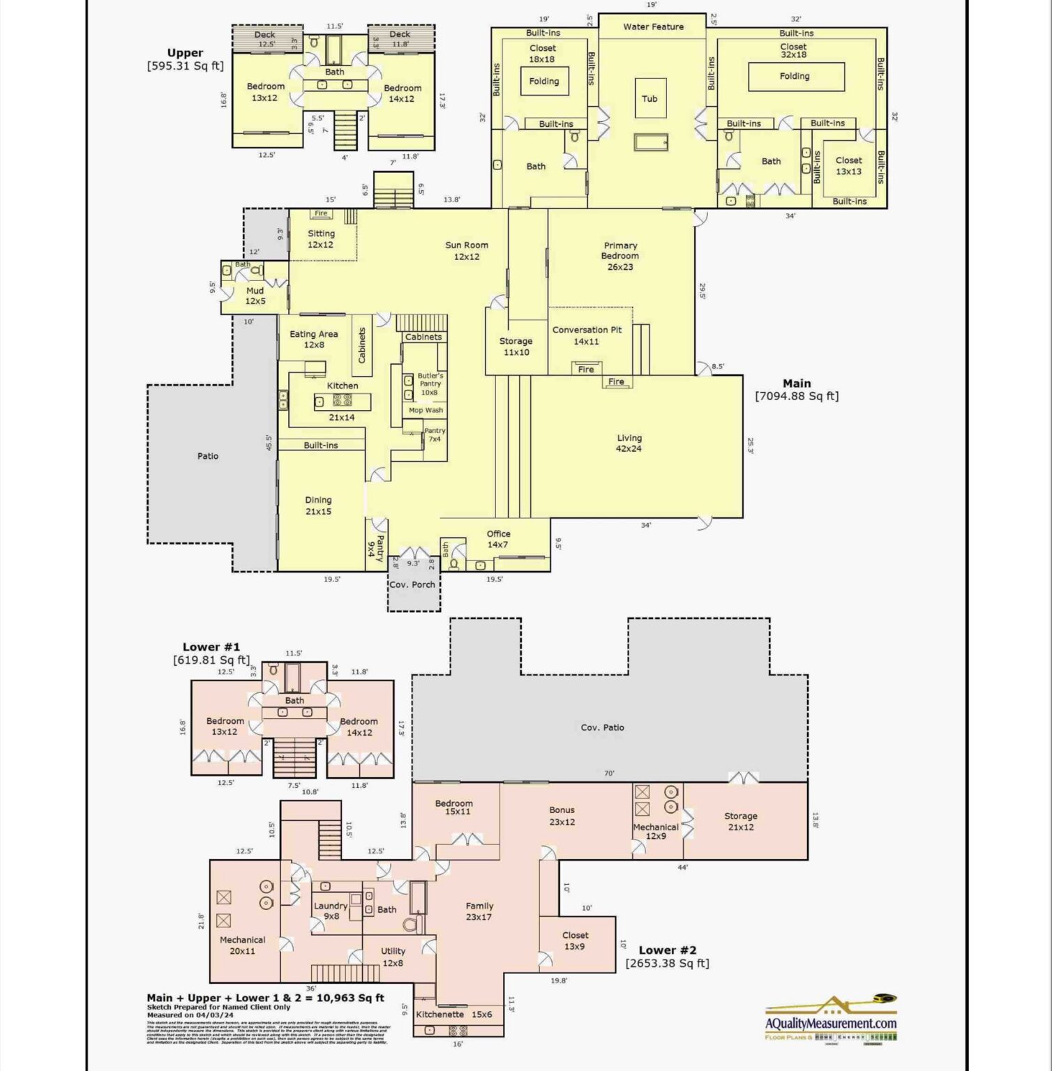 Floor plan of the main house at 4414 SW Semler Way, all levels